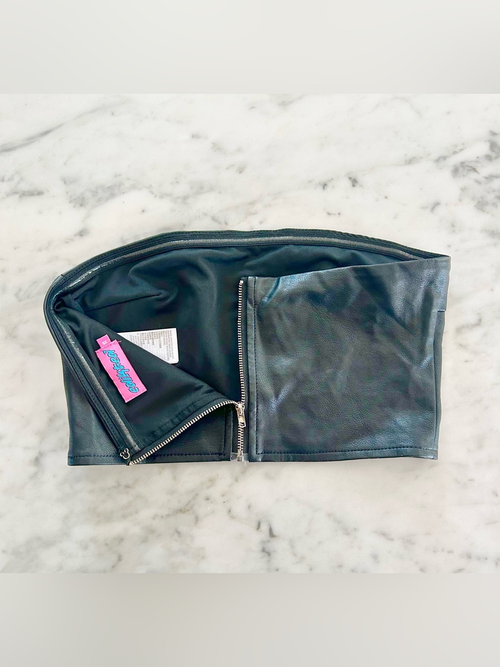 Edikted faux leather bandeau top-xs